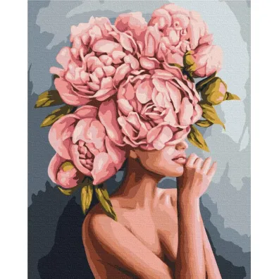 Brushme Malowanie po numerach - Dotyk piwonii 40x50cm