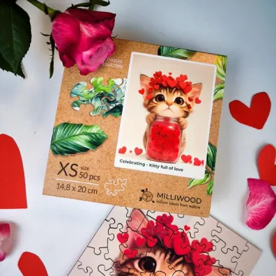 Puzzle drewniane 50 el. Kotek pe�en mi�o�ci Alexander