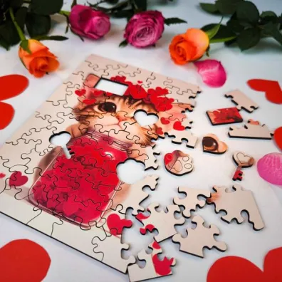 Puzzle drewniane 50 el. Kotek pe�en mi�o�ci Alexander