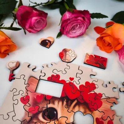 Puzzle drewniane 50 el. Kotek pe�en mi�o�ci Alexander