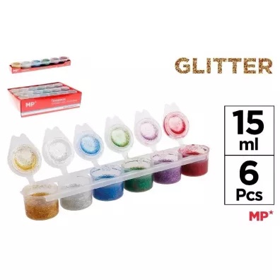 Mp Main Paper Farba plakatowa tempera brokat 6x15ml