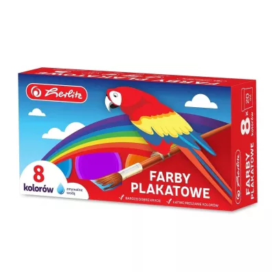Herlitz Farby plakatowe szkolne 20ml 8 x 20 ml