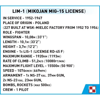HC COLD WAR LIM-1 Polish AirForce 504 klocki