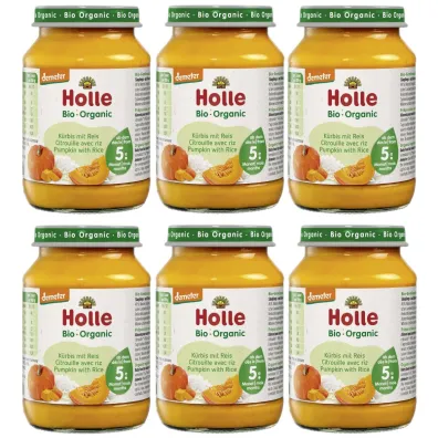 Holle Dynia - ry� bez dodatku cukr�w bezglutenowe od 5 miesi�ca demeter Zestaw 6 x 190 g Bio