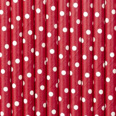 PartyDeco S�omki papierowe czerwony 19.5cm 10 szt.