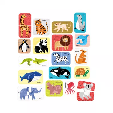 CzuCzu Puzzle do pary Dzikie zwierztka 18m+ Bright Junior Media
