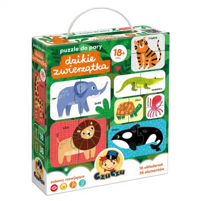 CzuCzu Puzzle do pary Dzikie zwierztka 18m+ Bright Junior Media
