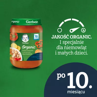 Gerber Organic Obiadek sodkie ziemniaki z warzywami i kurczakiem dla niemowlt po 10 miesicu 190 g Bio