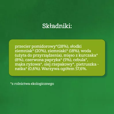 Gerber Organic Obiadek sodkie ziemniaki z warzywami i kurczakiem dla niemowlt po 10 miesicu 190 g Bio