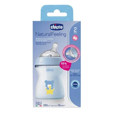 Chicco Butelka plastikowa NaturalFeeling nieb 250ml 2m+