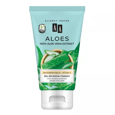 Aa Aloes 100% Aloe Vera Extract �el do mycia twarzy regeneruj�co - koj�cy 150 ml