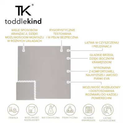 Toddlekind Mata do zabawy piankowa podogowa Classic Playmat Stone