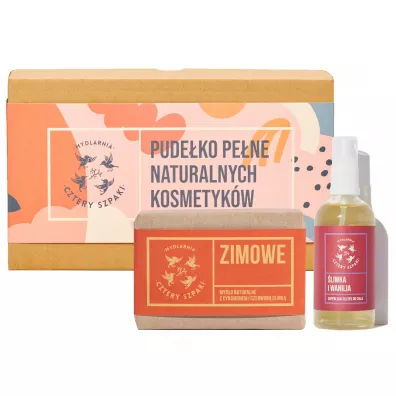 Mydlarnia 4 Szpaki Zestaw kosmetykw do ciaa: mydo w kostce + olejek do ciaa 110 g + 100 ml