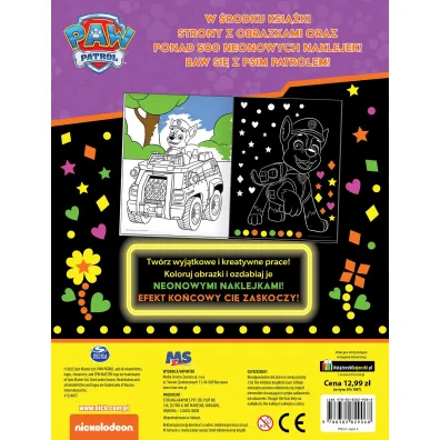 Psi Patrol. Neon. Moc koloru 2. Odblaskowy zaawr�t g�owy z Psim Patrolem