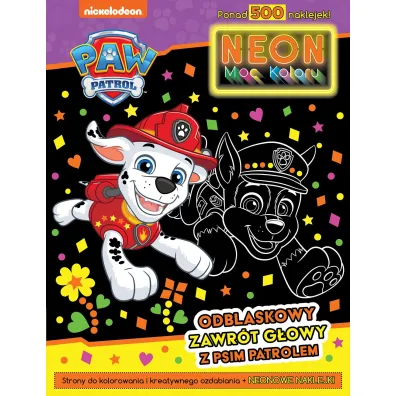 Psi Patrol. Neon. Moc koloru 2. Odblaskowy zaawr�t g�owy z Psim Patrolem