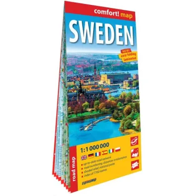 Sweden road map 1:1 000 000 laminat 2024