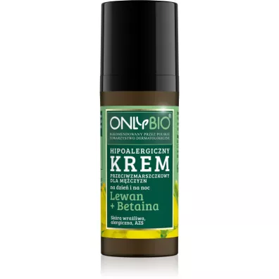 OnlyBio Hipoalergiczny krem przeciwzmarszczkowy dla m�czyzn na dzie� i na noc Lewan + Betaina 50 ml