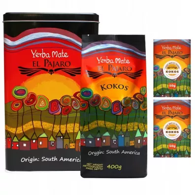 Oranada Zestaw Yerbera puszka + yerba mate kokos 400 + 2 x 50 g