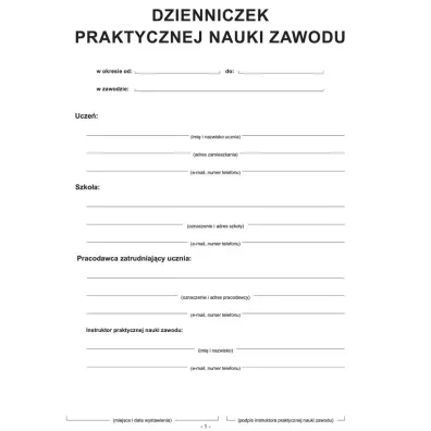 Michalczyk i Prokop Dzienniczek praktycznej nauki zawodu A-102-3