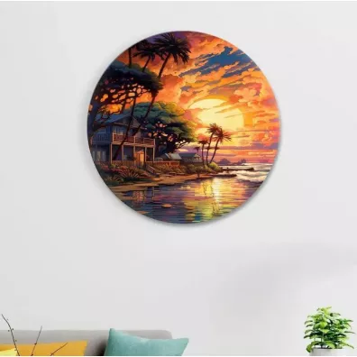 Twoje Hobby Malowanie po numerach okr�g�e - Dom nad oceanem 40cm
