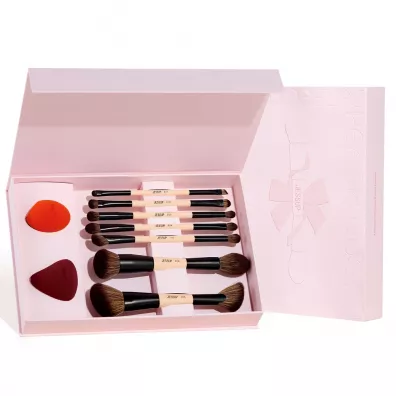 Jessup Zestaw Peach Dust Perfection Beauty Kit zestaw dwustronnych p�dzli do makija�u 7szt + g�beczki do makija�u 2szt. T506 9 szt.