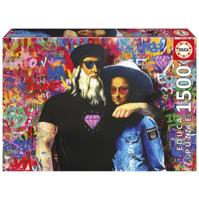 Puzzle 1500 el. Leo i Lisa, TV Boy Educa - Salvatore Benintende