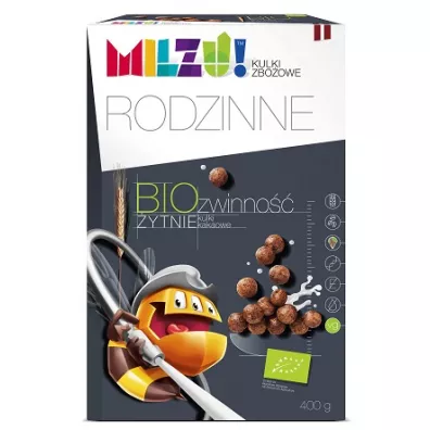 Milzu! Kulki �niadaniowe �ytnio-owsiane z kakao "zwinno��" 400 g Bio
