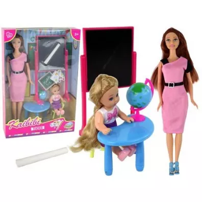 Lalka nauczycielka z uczennic� + akcesoria LeanToys
