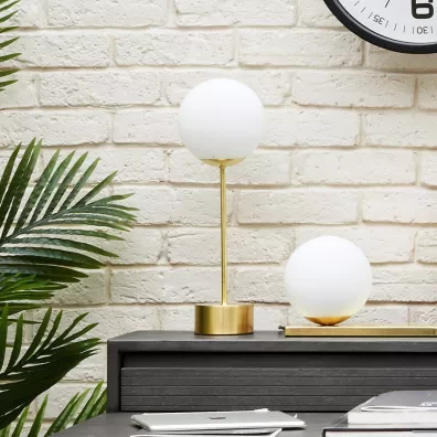 Atmosphera Lampka nocna Dris Gold szklany klosz