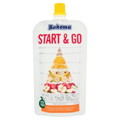 Bakoma Start & Go Mus z jogurtem owocowy jabko-banan-mango 120 g