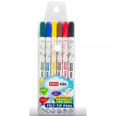 Easy Stationery Flamastry spieralne zapachowe dwustronne 6 szt.