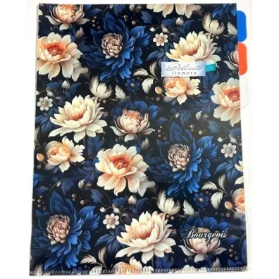 Fresh Teczka A4+ plastik 3 przegr�dki koszulka L Kwiaty