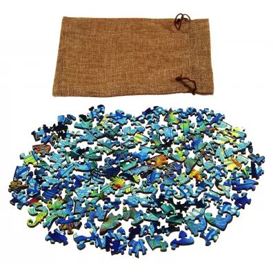 Puzzle 125 drewniane kolorowe ��w Morski Eureka 3D