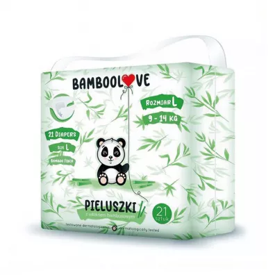 Bamboolove Pieluszki jednorazowe z wknem bambusowym rozm. L (9-14 kg)