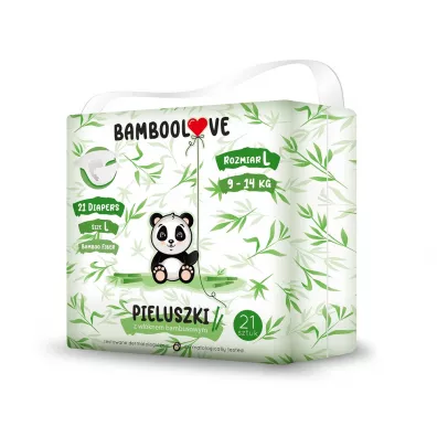 Bamboolove Pieluszki jednorazowe z wknem bambusowym rozm. L (9-14 kg)