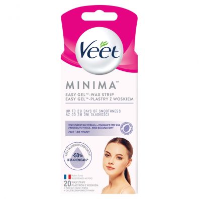 Veet Minima Easy-Gel plastry z woskiem do twarzy