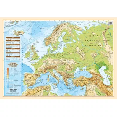 Eko-Graf Podk�adka na biurko. Mapa polityczno-fizyczna Europy