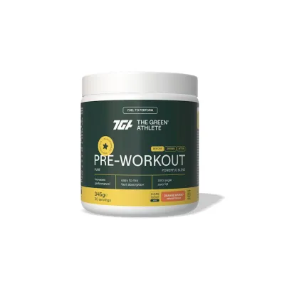 The Green Athlete Pre-workout o smaku pomara�czy i mango suplement diety 345 g