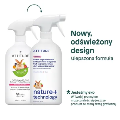 Attitude P�yn do mycia owoc�w i warzyw, bezzapachowy 800 ml