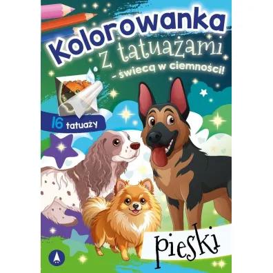 Malowanka A5 Kolorowanka z tatua�ami   �wiec� w ciemno�ci  Pieski SKRZAT 079746 SK