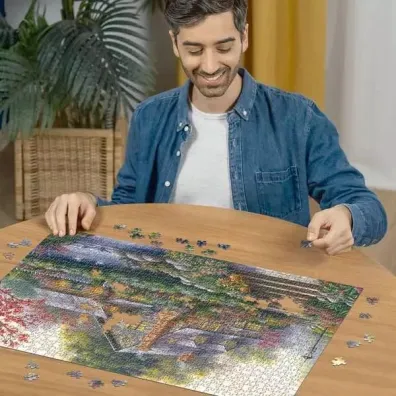 Puzzle 1000 el. Romantyczny domek na wsi Ravensburger