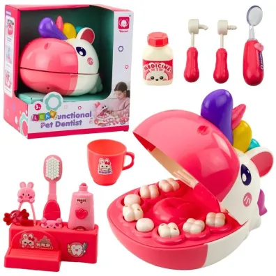 Zestaw dentysta jednoro�ec r�owy LeanToys