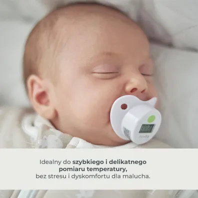 Nuvita Termometr smoczek z cyfrowym wy�wietlaczem do pomiaru gor�czki, Bia�y
