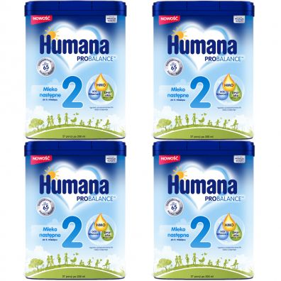 Humana 2 Mleko następne po 6. miesiącu Probalance HMO zestaw 4 x 750 g