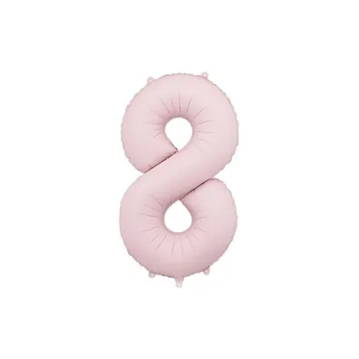 PartyDeco Balon foliowy cyfra 8 86cm jasny rowy