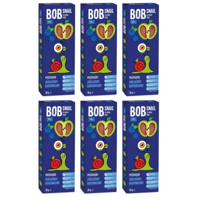 Bob Snail Przek�ska jab�kowo-bor�wkowa bez dodatku cukru Zestaw 6 x 30 g