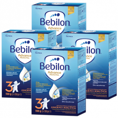 Bebilon 3 Pronutra-Advance Odywcza formua na bazie mleka po 1. roku ycia Zestaw 4 x 1100 g