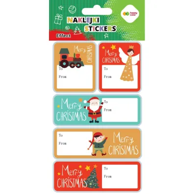 Happy Color Naklejki EFFECT-Merry Xmas Tag 10x20cm