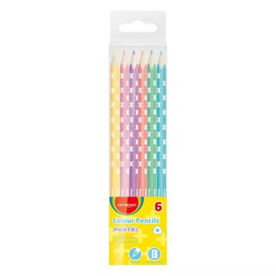 Keyroad Kredki o��wkowe tr�jk�tne Pastel 6 szt.
