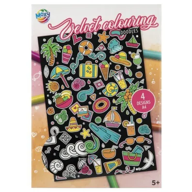Aksamitna kolorowanka A4 - doodles